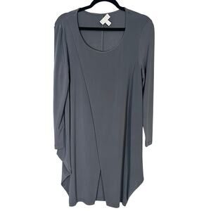 SCAPA Lauren Perre Gray Asymmetrical Dress Lagenlook Draped Avant Garde - Sz L